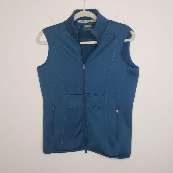 Athleta Full-Zip Vest Front Zippered Pockets Blue - Picture 1 of 6